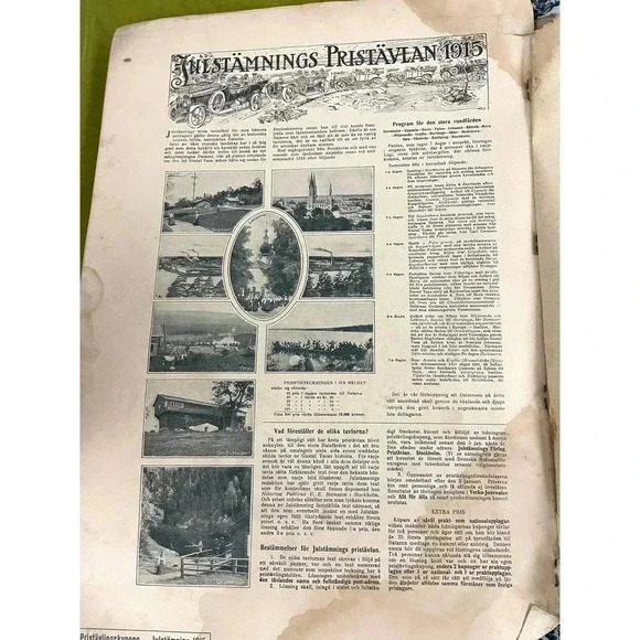 RARE Swedish Art Large Handmade Book 1915 Antique Artwork Reprints Cover - Picture 8 of 11